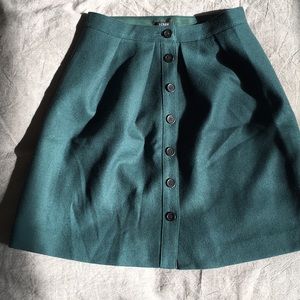 J Crew high waist button down wool skirt